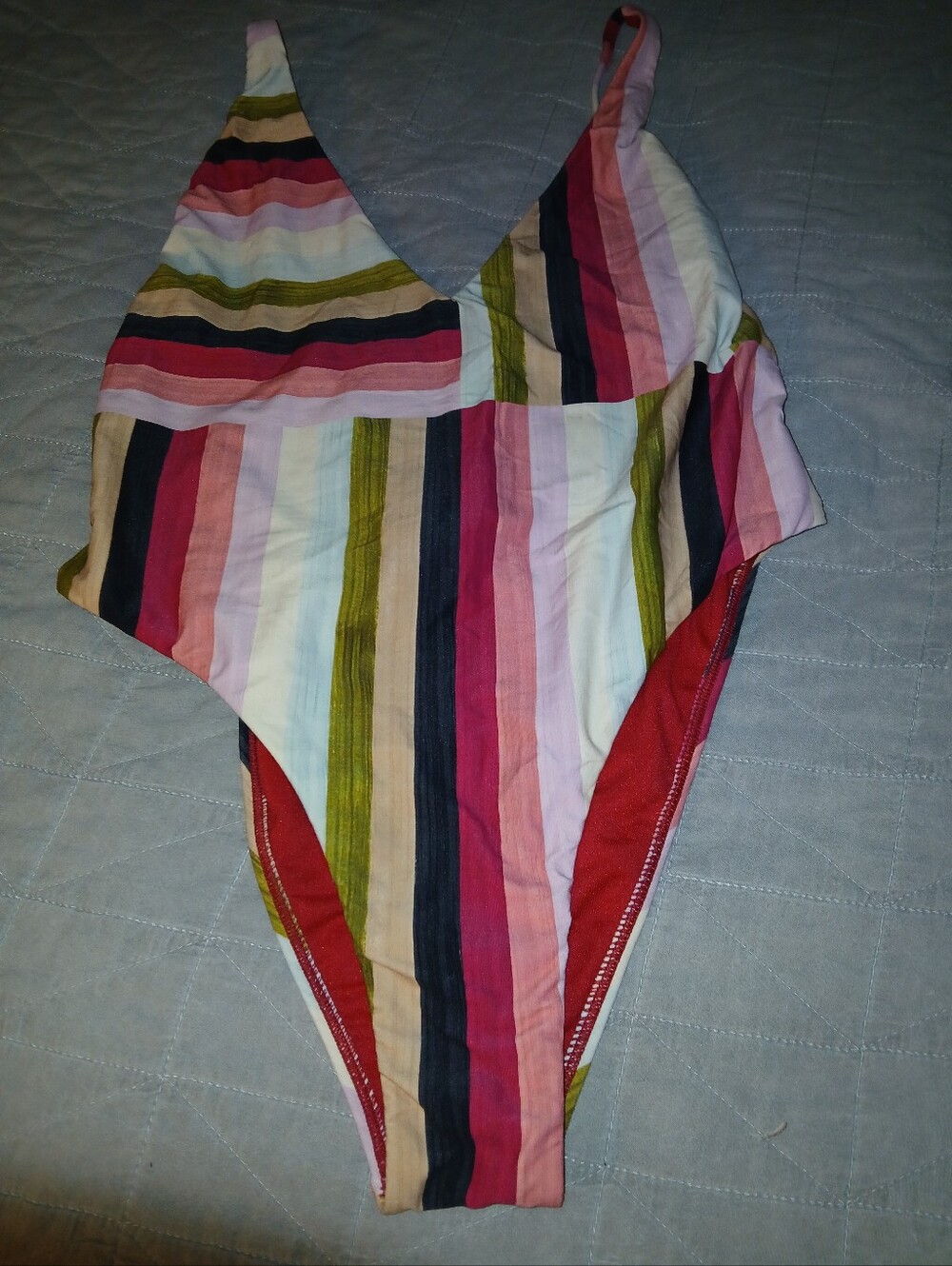 Kids One-Piece Striped Swimsuit - Multicolor